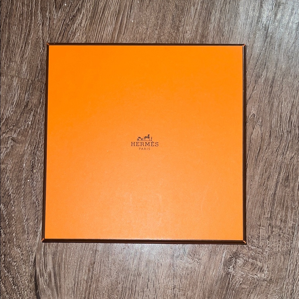 Hermes Orange Square Gift Box with Logo